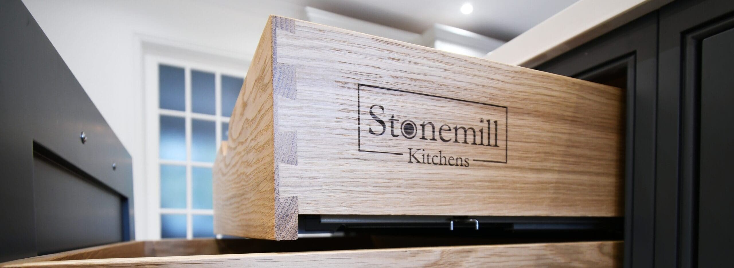Oak Drawers Stonemill Kitchens Bespoke In-frame Shaker Kitchen Two Tone