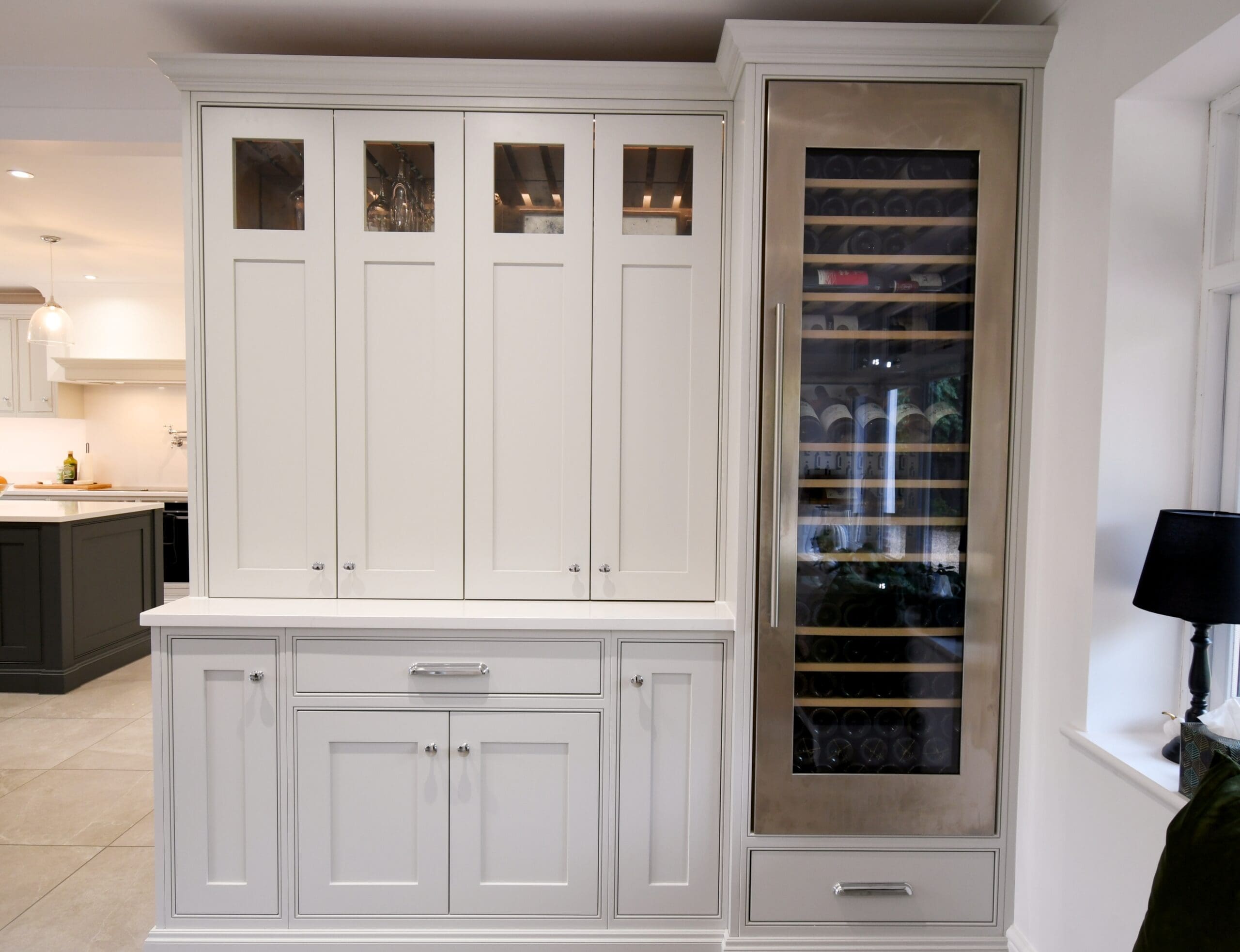 In-Frame Shaker Kitchen Drink Pantry and Wine Cooler Kaelo Stonemill Kitchens