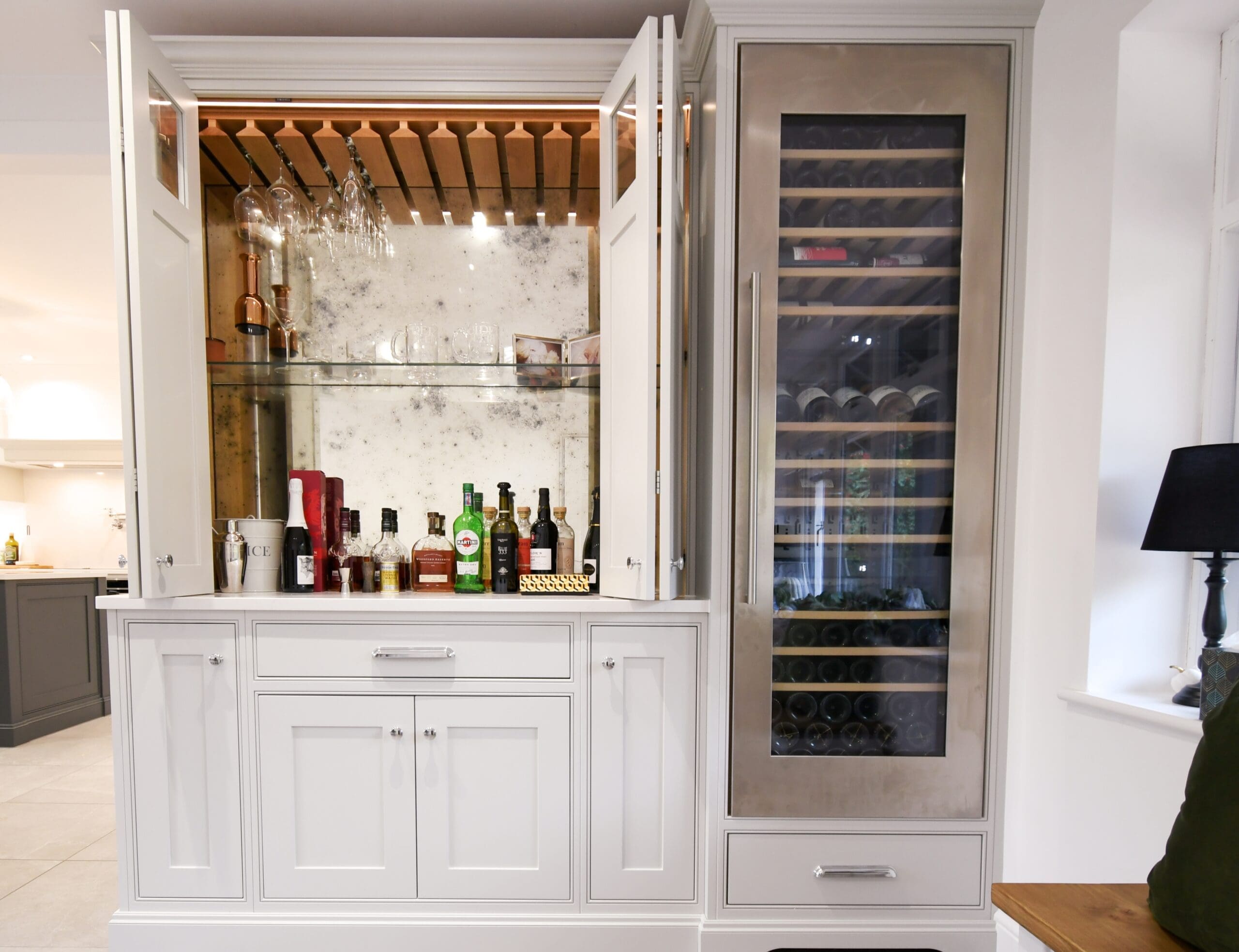 In-Frame Shaker Drinks Pantry and Wine Cooler Stonemill Kitchens