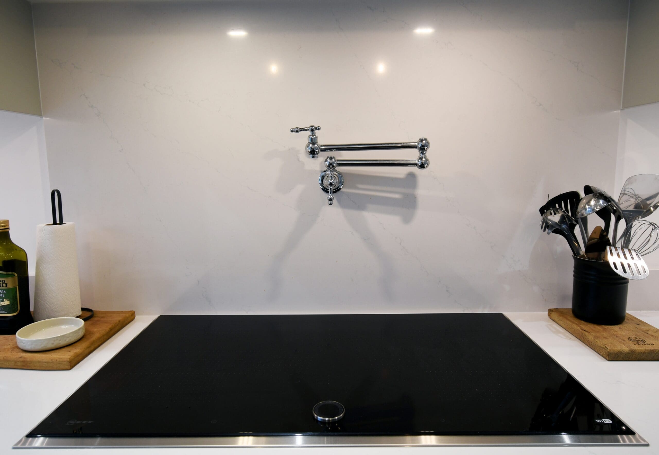 Pot Filler & Neff Hob Stonemill Kitchens In-frame Shaker Kitchen