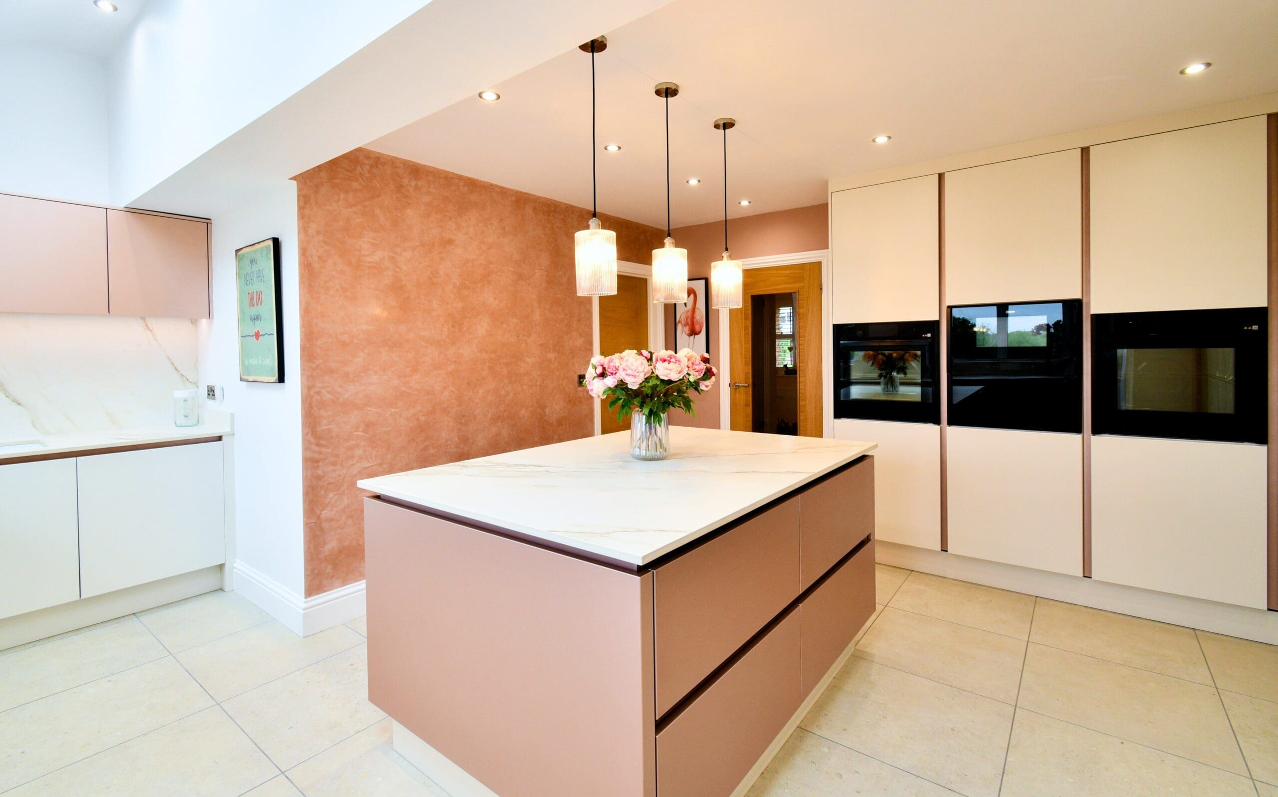 Shimmering Rose Gold Island