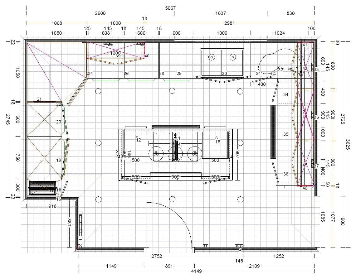 Oak and Peignoir Kitchen PLAN
